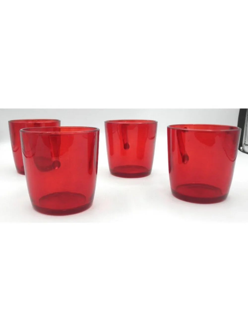 Ljuvlig Red Glass 7 oz. Capuccino Cup Mug by Ikea set of 4 Pattern Code: IKALJUR